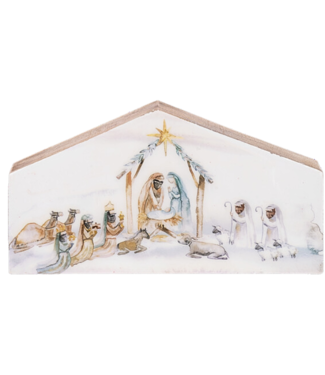 Watercolor Nativity Scene Block