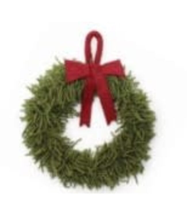 Felt Small Wreath w/Red Bow