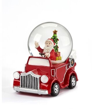Musical Santa Snowglobe with Red Truck Base
