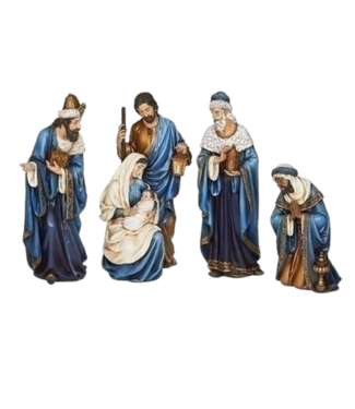 Joseph Studio Blue Gold Nativity 4 Piece Set