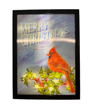 Kurt S. Adler LED Cardinal Merry Christmas Frame