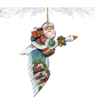 Debrekht Santa on Goose Ornament