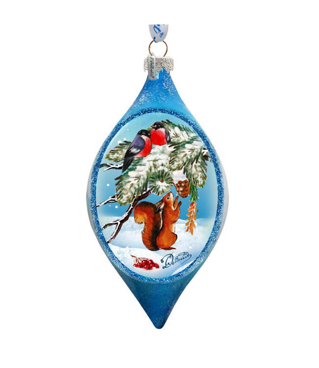 Squirrel with Birds Ornament