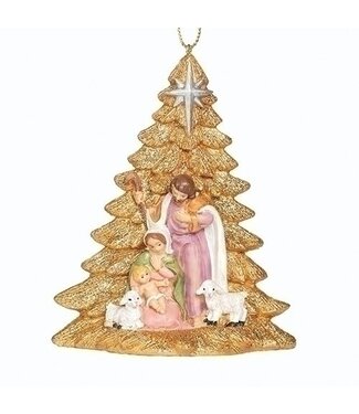 Fontanini Fontanini Holy Family in Gold Tree Ornament