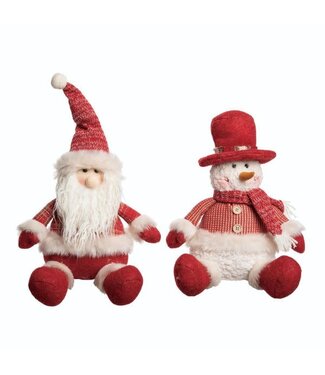 Plush Holiday Santa & Snowman Sitter