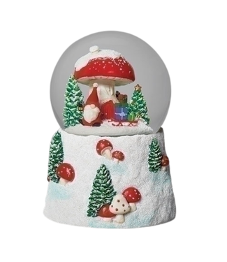 Gnomes with Mushroom Musical Swirl Dome