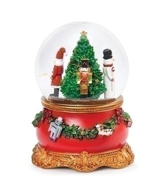 Musical Santa-Nutcracker Dome with Tree