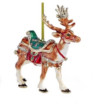 Jeweled Enamel Ornament  Reindeer
