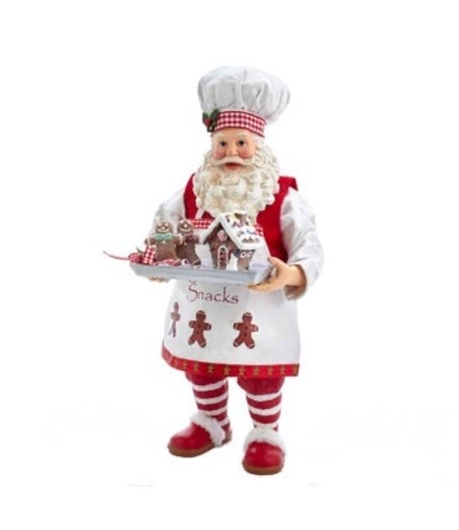 11" Fabriché™ Gingerbread Chef Santa