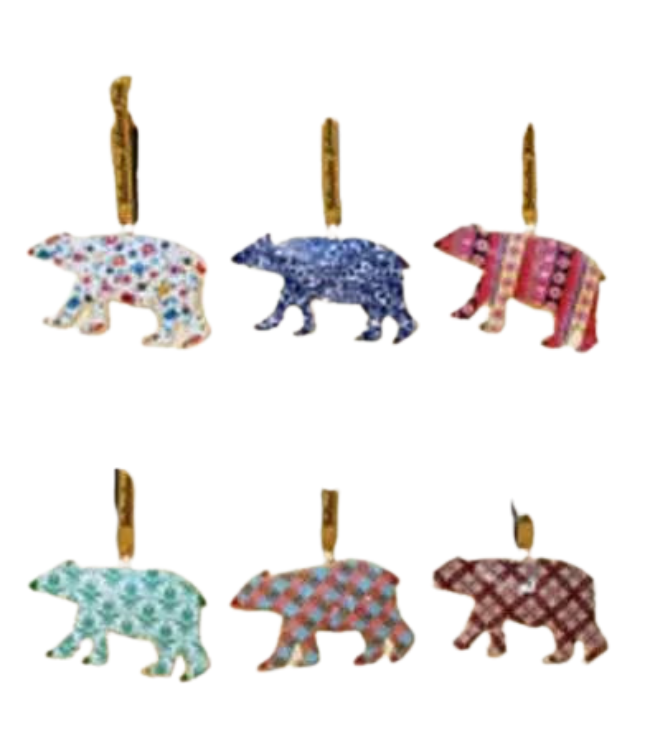 Bear Patterned Metal Ornaments