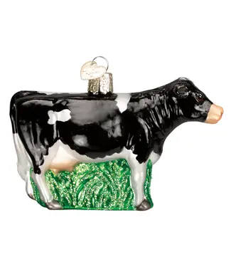 Old World Christmas Black Dairy Cow