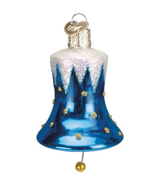 Old World Christmas Blue Snowcapped Bell