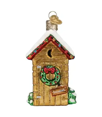 Old World Christmas Holiday Outhouse