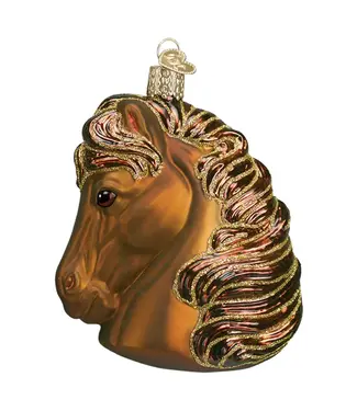 Old World Christmas Horse Head Brown
