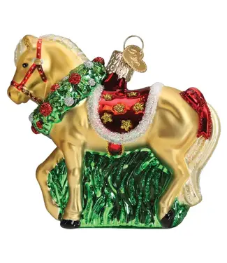 Old World Christmas Horse With Wreath