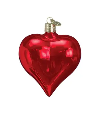 Old World Christmas Large Shiny Red Heart