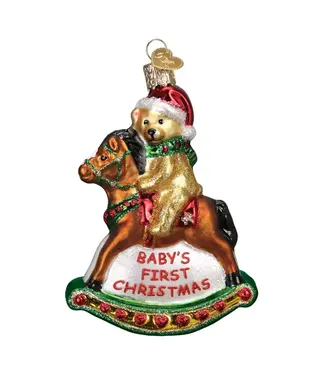 Old World Christmas Rocking Horse Teddy