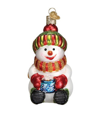 Old World Christmas Snowman With Cocoa