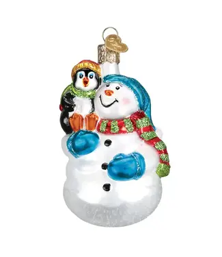 Old World Christmas Snowman with Penguin Pal