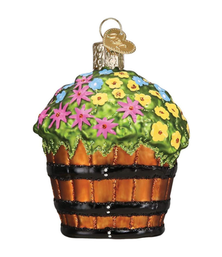Old World Christmas Whiskey Barrel with Flowers
