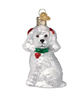 Old World Christmas White Poodle Ornament