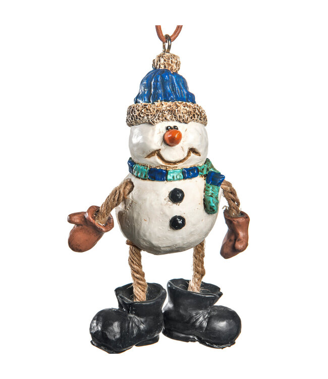 Snowman Ornament With Stocking Cap
