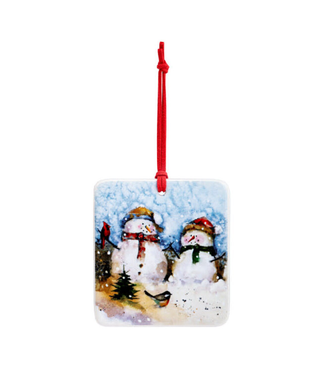Snowmen Couple Magnet Ornament With Card