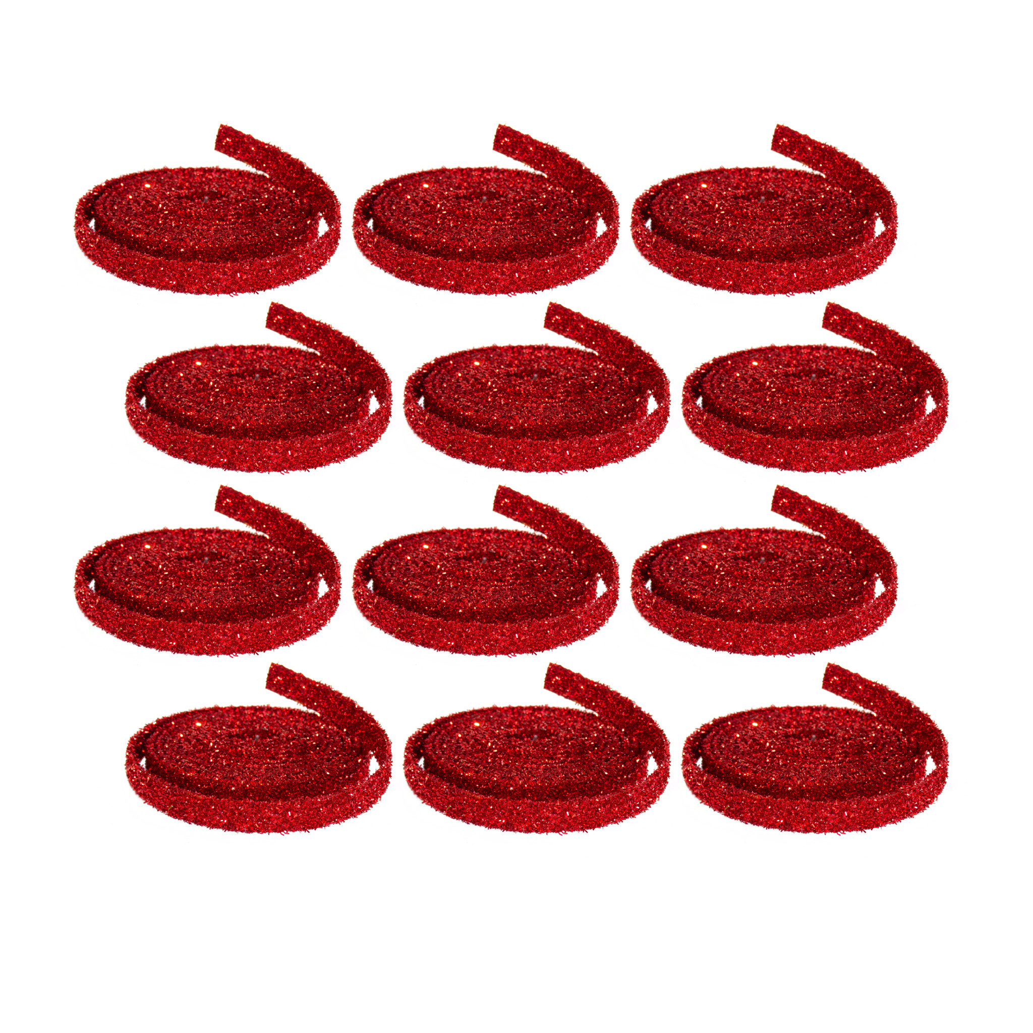 15' Red Glitter Rope - The Christmas Shoppe