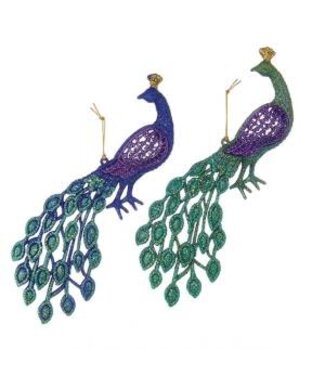 Kurt S. Adler Acrylic Peacock Ornaments