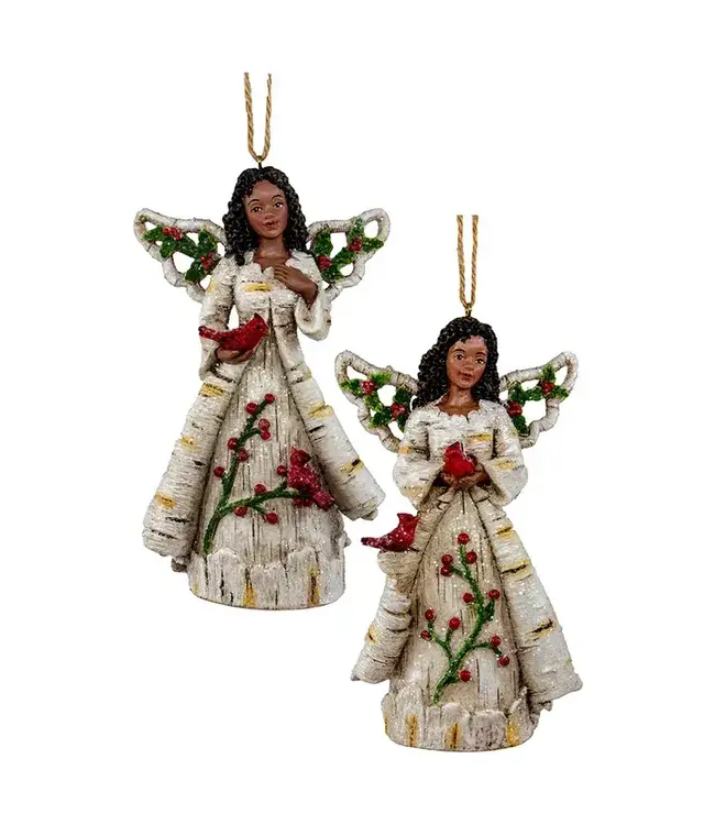 African American Birch Berry Angel Ornaments