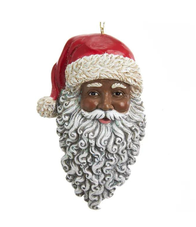 African American Santa Head Ornament