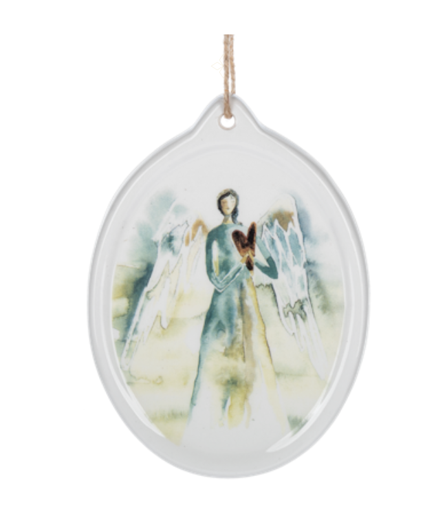 Angel Ceramic Disc Ornament