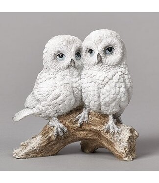 5.25"H DOUBLE OWL ON BRANCH FIGURE