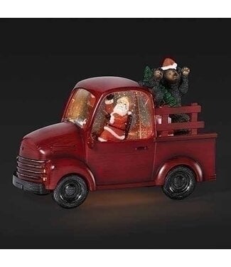 LED Swirl Truck With Santa Bear and Tree