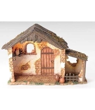 Fontanini 10"H LIGHTED RESIN STABLE 5" SCALE NATIVITY FIGURES; W/CORD