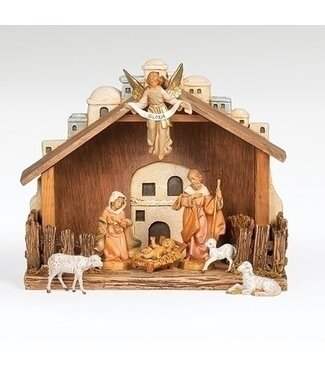 7 Figure City Scape Nativity With Stable