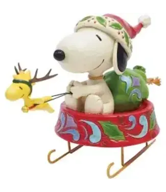 Jim Shore Santa Snoopy in Dog Bowl
