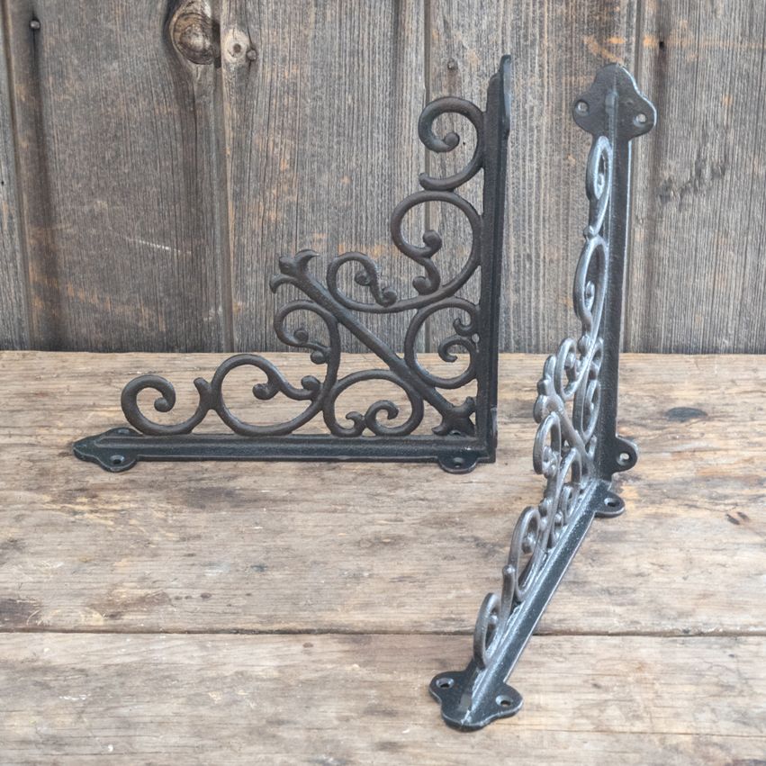 decorative scroll bracket black tin barn market