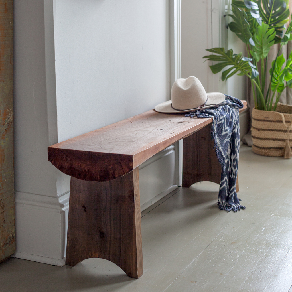 Handmade Rustic Wood Slab Bench Tin Barn Market