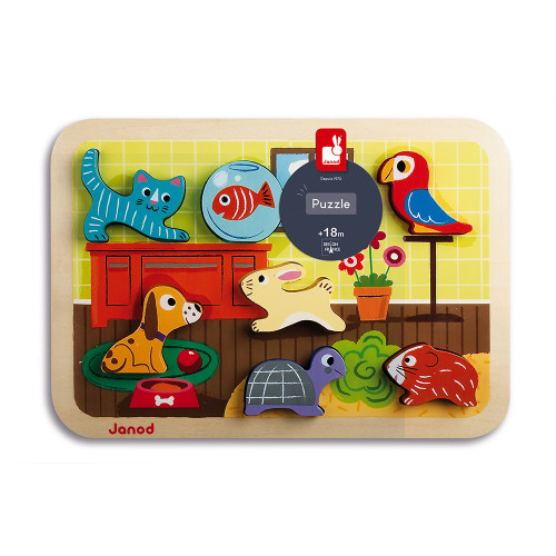 Janod CHUNKY PUZZLE ANIMO 7 PIECES (WOOD) J07024