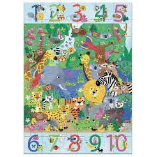 Djeco 1 to 10 Jungle - 54pcs Giant Puzzle by Djeco
