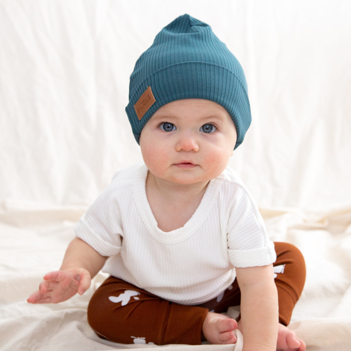 bajoue BAMBOO BEANIE FOR BABIES AND CHILDREN-AZURE  3-6 mois
