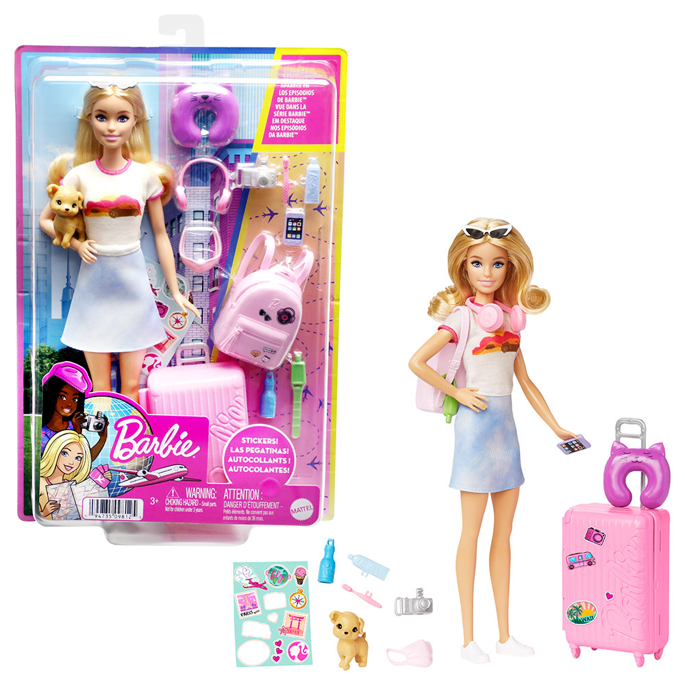 Mattel Barbie - Travel Barbie Doll with puppy