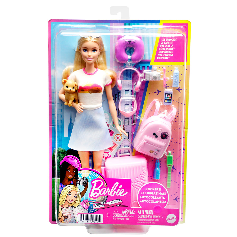 Mattel Barbie - Travel Barbie Doll with puppy