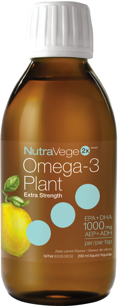 NutraVege - 2x Omega-3 Plant Extra Strength - Zesty Lemon - 200ml