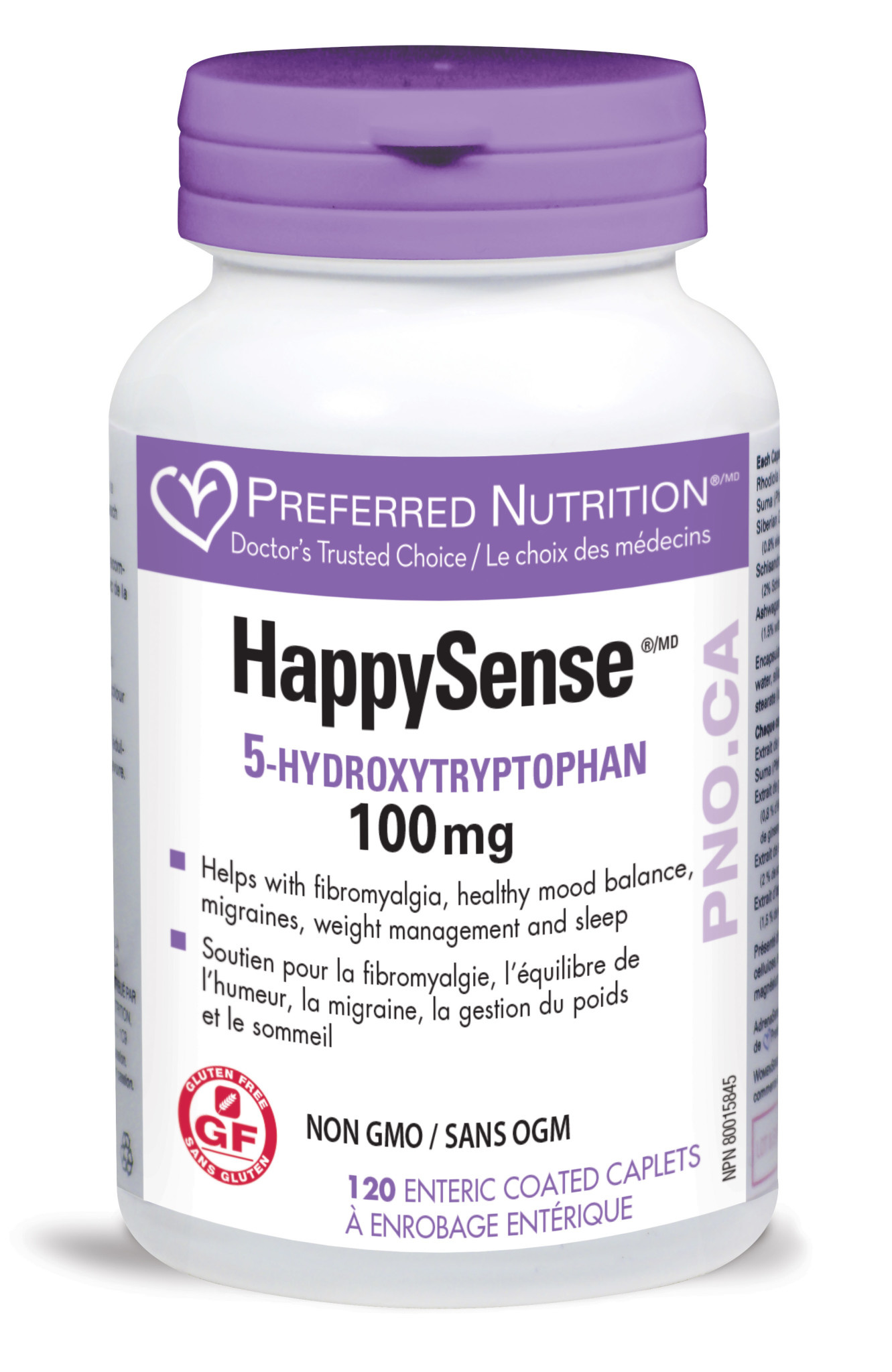 Preferred Nutrition - HappySense - 100mg -120 EC Caplets