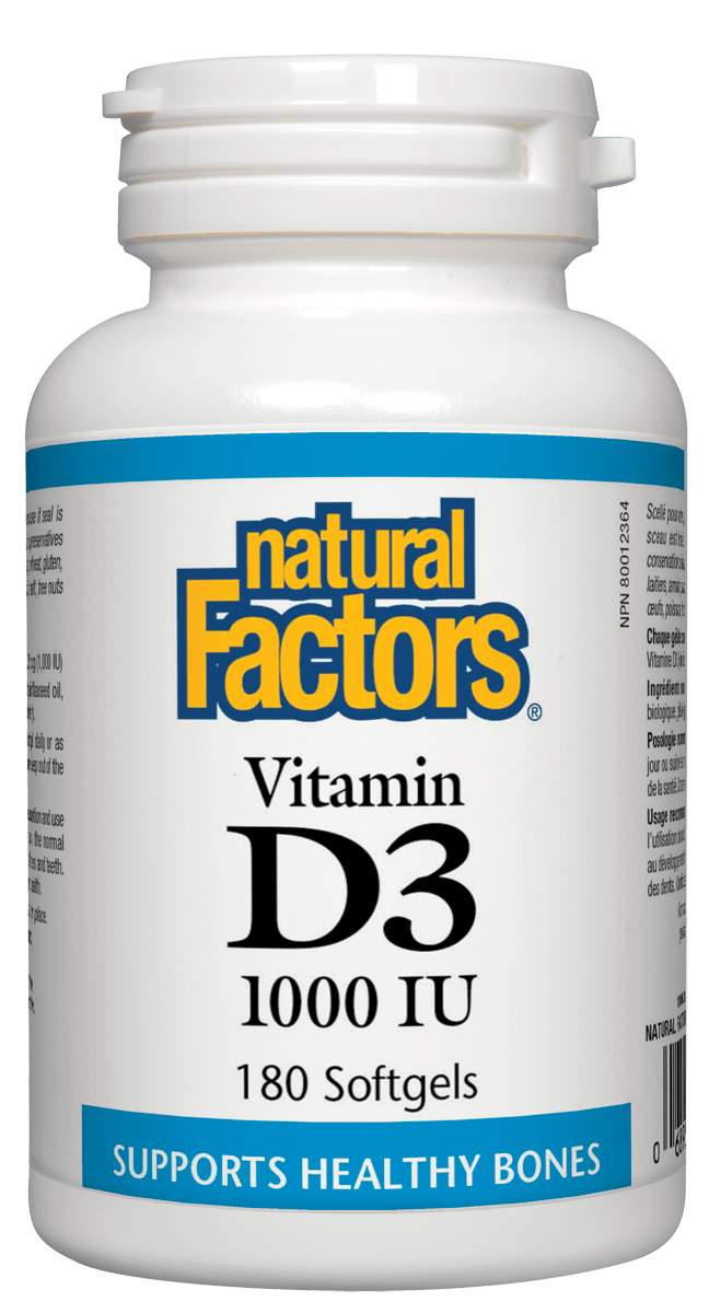 Natural Factors - Vitamin D3 1000 IU - 180 SG