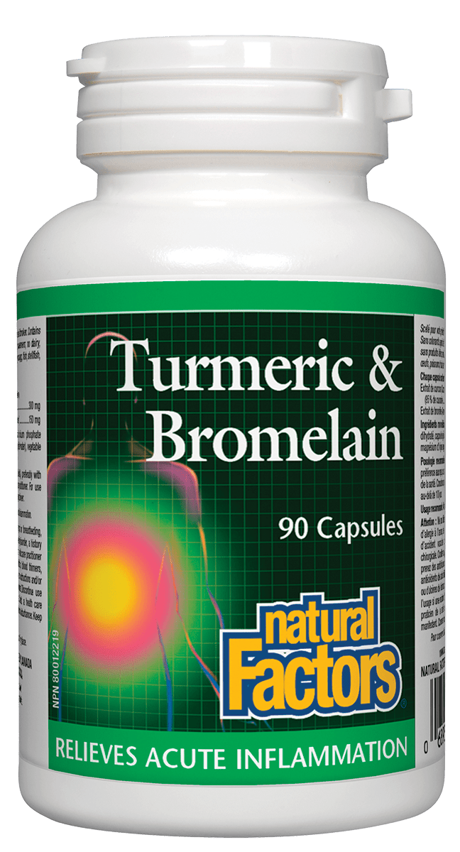 Natural Factors - Turmeric & Bromelain - 90 Caps