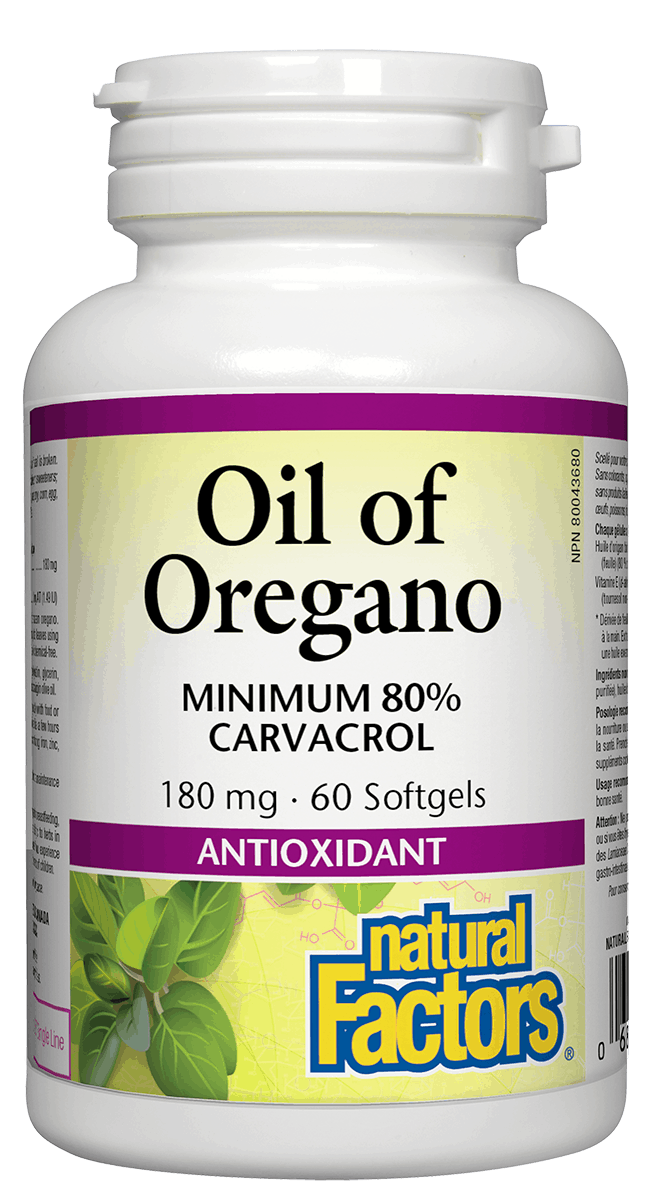 Natural Factors - Oil of Oregano 180 mg - 60 SG