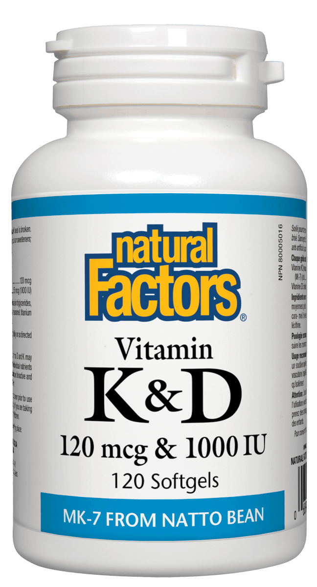 Natural Factors - Vitamin K & D - 120 SG